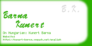 barna kunert business card